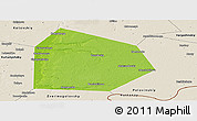 Physical Panoramic Map of Pritobolnyi, shaded relief outside