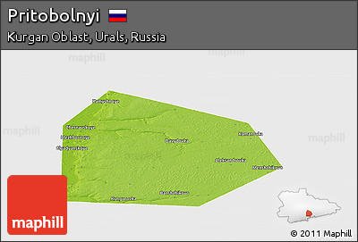 Physical Panoramic Map of Pritobolnyi, single color outside