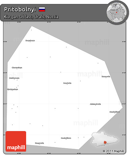 Gray Simple Map of Pritobolnyi, single color outside