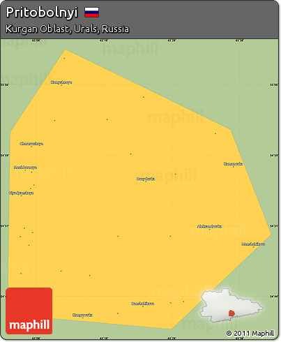Savanna Style Simple Map of Pritobolnyi, single color outside