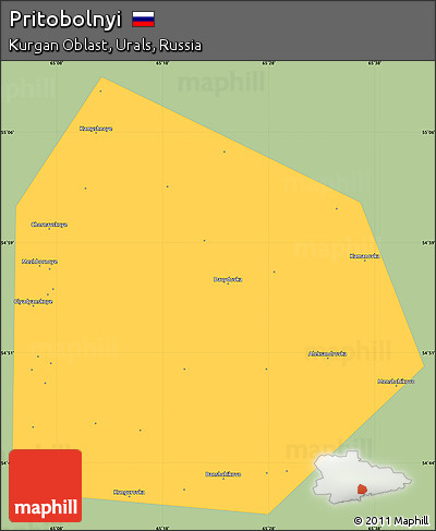 Savanna Style Simple Map of Pritobolnyi, single color outside