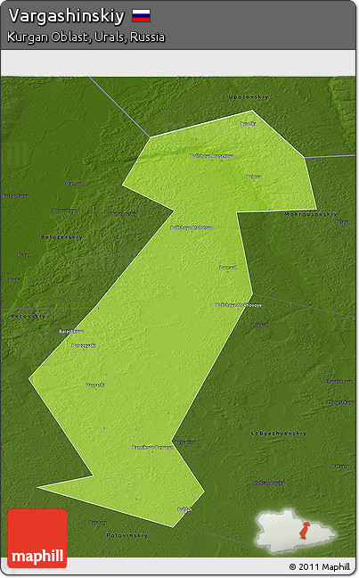 Physical 3D Map of Vargashinskiy, darken