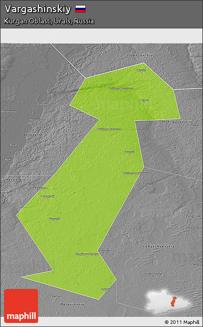 Physical 3D Map of Vargashinskiy, desaturated
