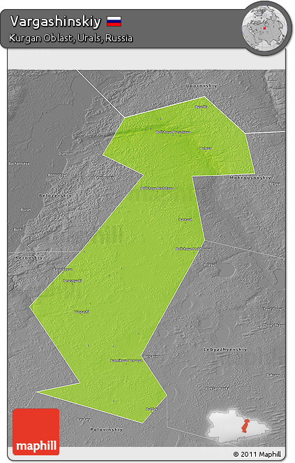 Physical 3D Map of Vargashinskiy, desaturated