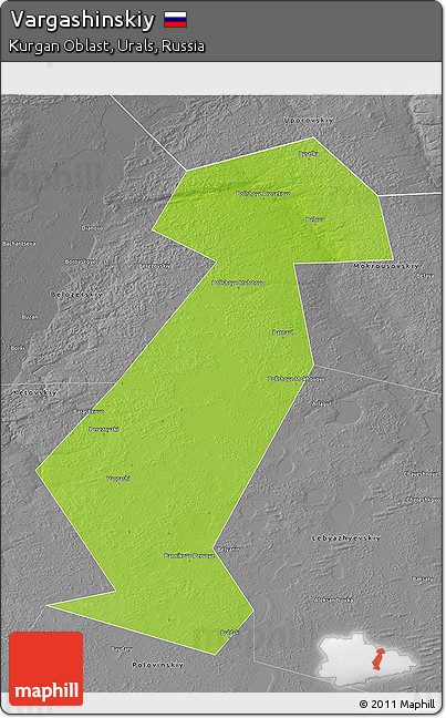 Physical 3D Map of Vargashinskiy, desaturated