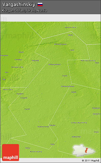 Physical 3D Map of Vargashinskiy