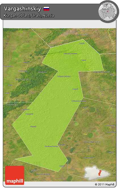 Physical 3D Map of Vargashinskiy, satellite outside