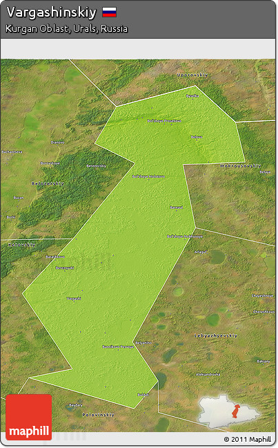 Physical 3D Map of Vargashinskiy, satellite outside