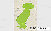 Physical 3D Map of Vargashinskiy, shaded relief outside