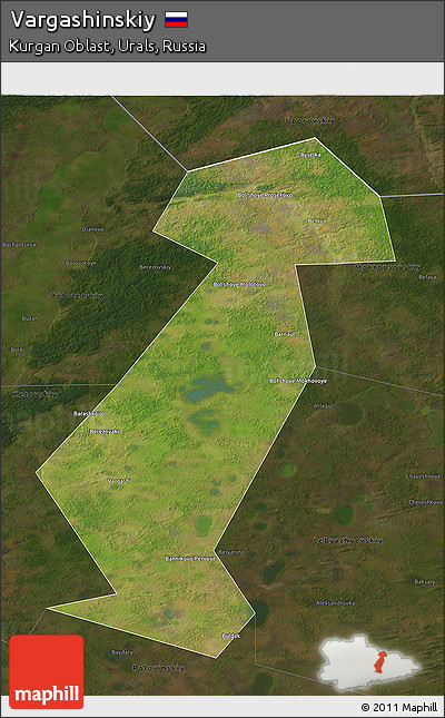 Satellite 3D Map of Vargashinskiy, darken