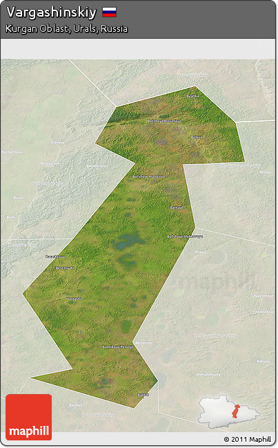 Satellite 3D Map of Vargashinskiy, lighten