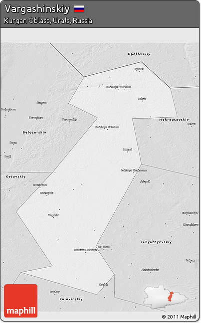 Silver Style 3D Map of Vargashinskiy