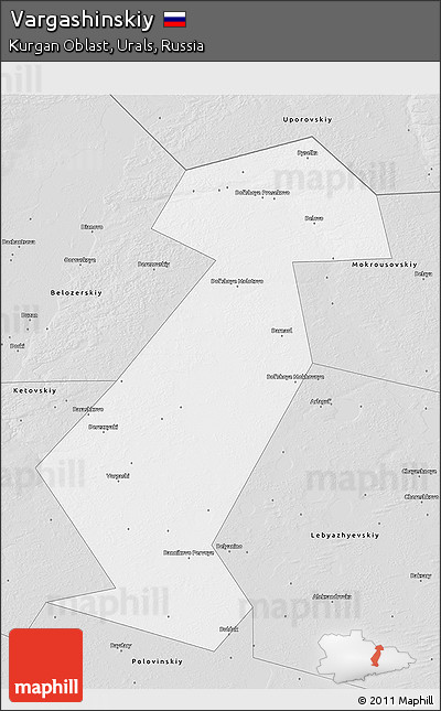 Silver Style 3D Map of Vargashinskiy