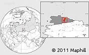 Blank Location Map of Vargashinskiy, highlighted country, highlighted parent region