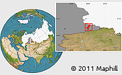 Satellite Location Map of Vargashinskiy, highlighted country, highlighted grandparent region