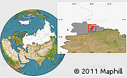 Satellite Location Map of Vargashinskiy, highlighted country, highlighted parent region