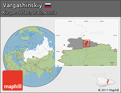 Savanna Style Location Map of Vargashinskiy, highlighted country, highlighted parent region