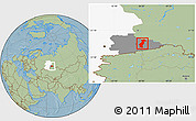 Savanna Style Location Map of Vargashinskiy, highlighted parent region, highlighted grandparent region, hill shading