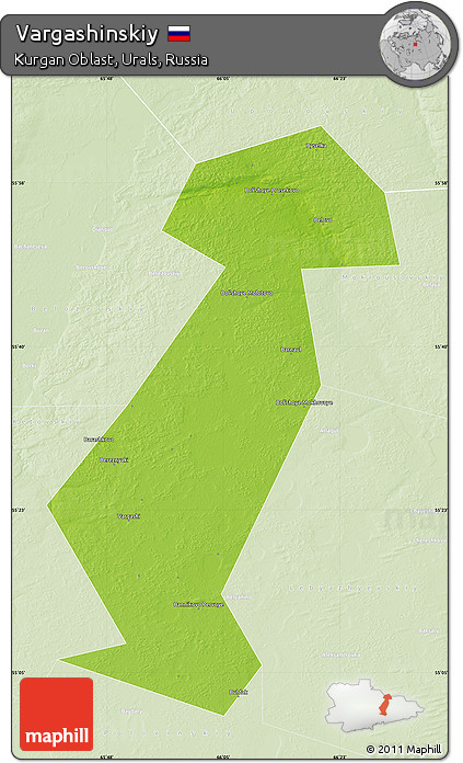 Physical Map of Vargashinskiy, lighten