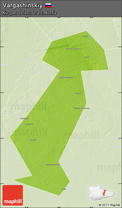 Physical Map of Vargashinskiy, lighten