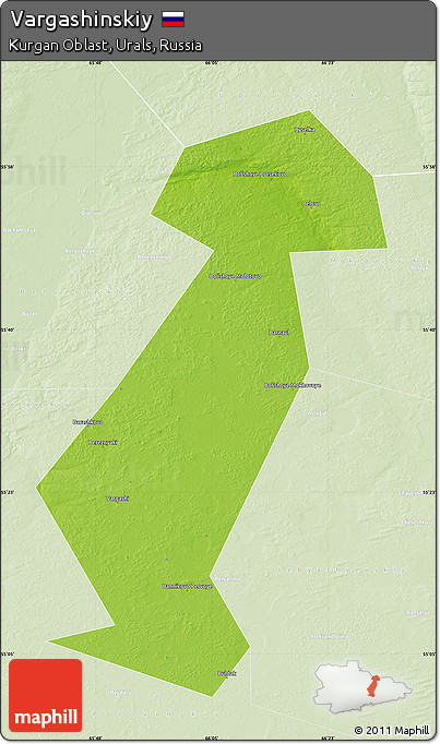 Physical Map of Vargashinskiy, lighten