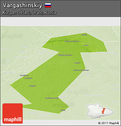 Physical Panoramic Map of Vargashinskiy, lighten
