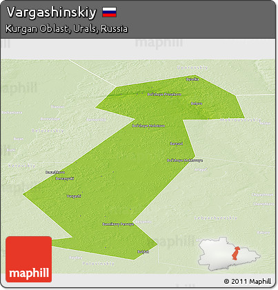 Physical Panoramic Map of Vargashinskiy, lighten