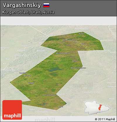 Satellite Panoramic Map of Vargashinskiy, lighten