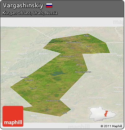 Satellite Panoramic Map of Vargashinskiy, lighten
