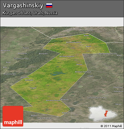 Satellite Panoramic Map of Vargashinskiy, semi-desaturated