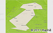 Shaded Relief Panoramic Map of Vargashinskiy, physical outside