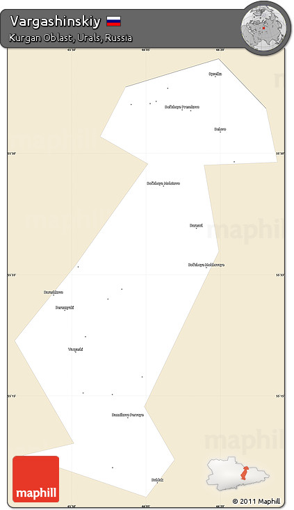 Classic Style Simple Map of Vargashinskiy, single color outside