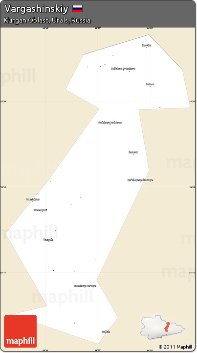 Classic Style Simple Map of Vargashinskiy, single color outside