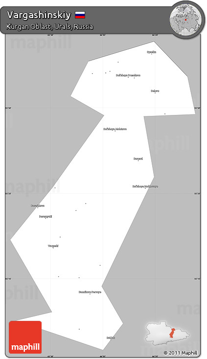 Gray Simple Map of Vargashinskiy, single color outside