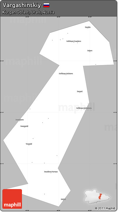 Gray Simple Map of Vargashinskiy, single color outside