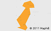 Political Simple Map of Vargashinskiy, single color outside