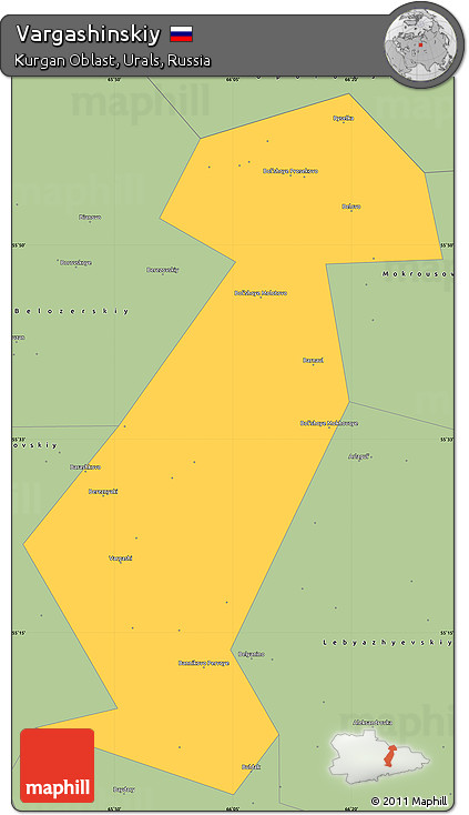 Savanna Style Simple Map of Vargashinskiy