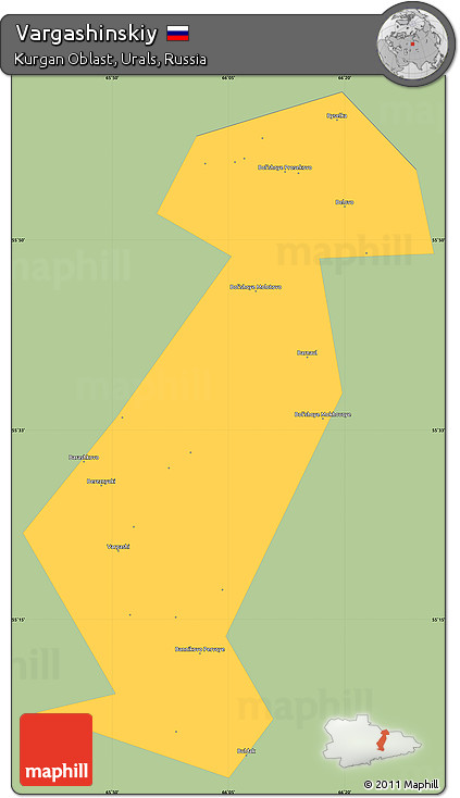 Savanna Style Simple Map of Vargashinskiy, single color outside
