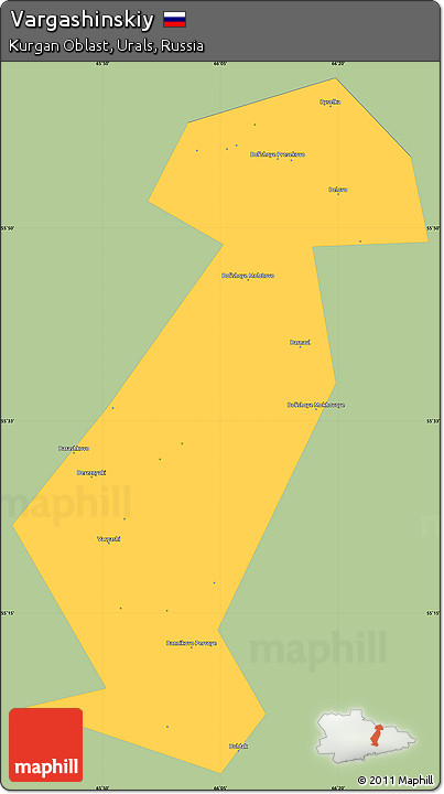 Savanna Style Simple Map of Vargashinskiy, single color outside