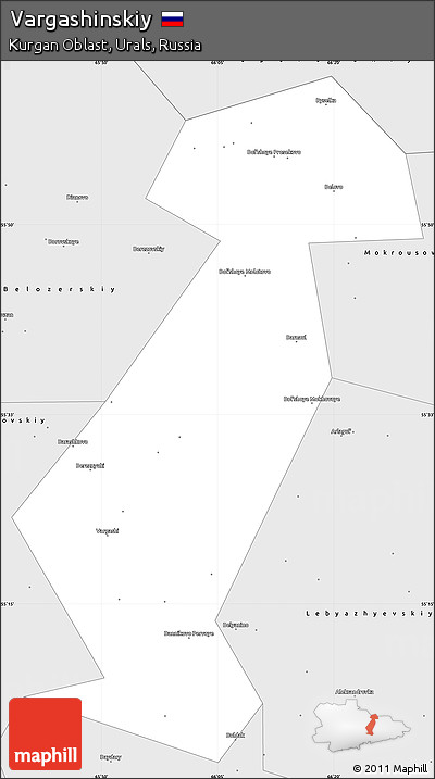Silver Style Simple Map of Vargashinskiy