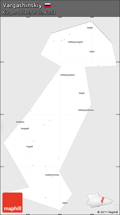 Silver Style Simple Map of Vargashinskiy, single color outside