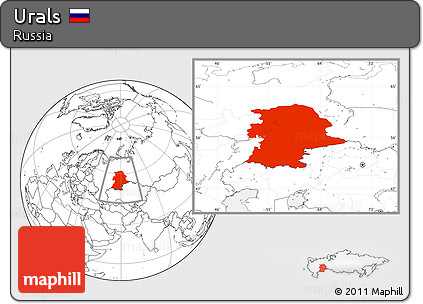 Blank Location Map of Urals