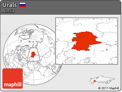 Blank Location Map of Urals