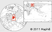 Blank Location Map of Urals, highlighted country, within the entire country