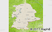 Shaded Relief Map of Urals, physical outside