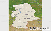 Shaded Relief Map of Urals, satellite outside