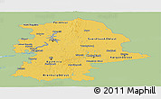 Savanna Style Panoramic Map of Urals, single color outside
