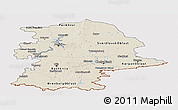 Shaded Relief Panoramic Map of Urals, cropped outside