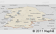 Shaded Relief Panoramic Map of Urals, desaturated