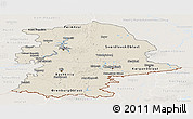 Shaded Relief Panoramic Map of Urals, lighten